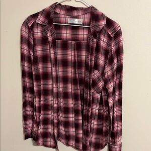 Pink and Black Plaid Shirt
